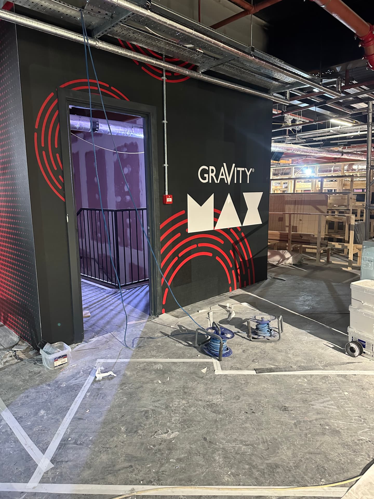 Venue branding wall inside a large indoor entertainment centre